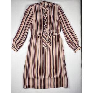 Warren Petites Tie-Neck Striped Shirt Dress Size 4P